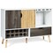 Mid Century Buffet Sideboard Wooden Storage Cabinet with Shelves